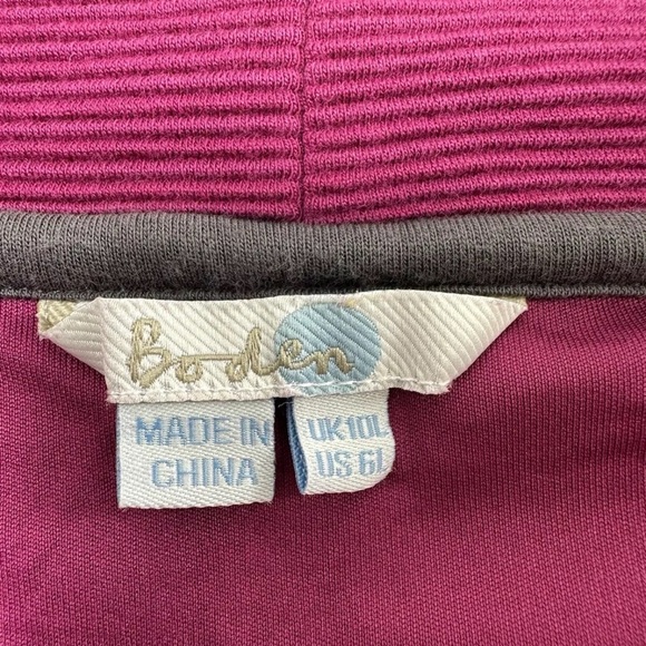 Boden Zoe Berry Pink Ribbed Dress Size 6 3/4 Sleeves Stretchy - Picture 4 of 8